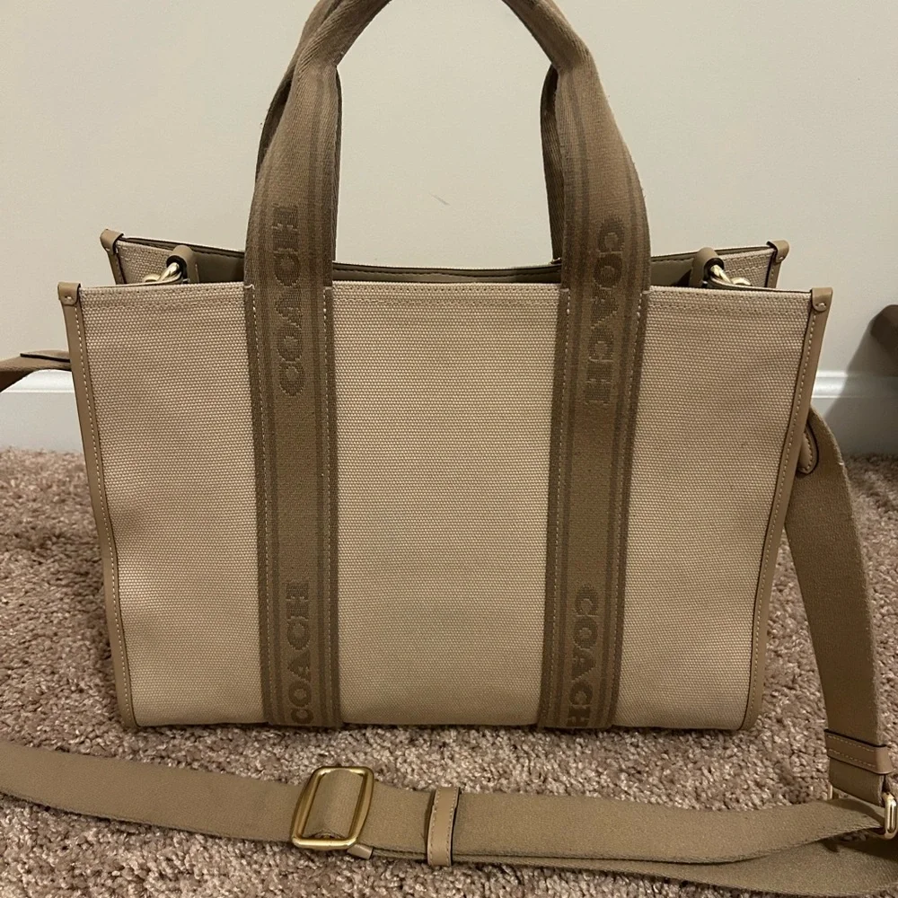 Coach Smith Tote Bag medium Tan Canvas Tote Bag - Picture 7 of 10